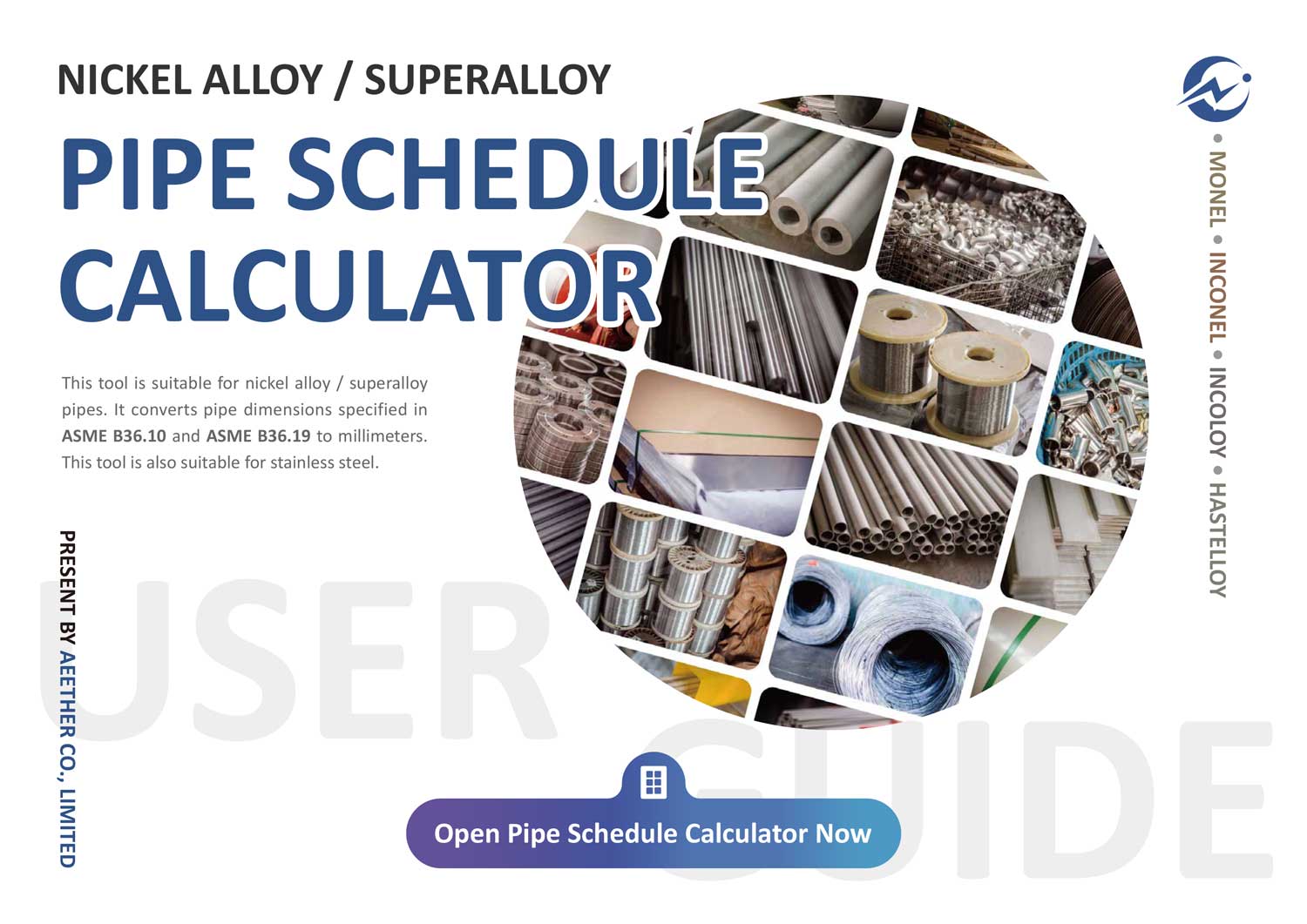 User guide for Nominal Pipe Size Schedule Calculator